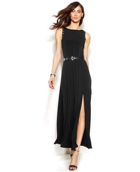 michael kors summer black dresses with belt|michael kors high end dresses.